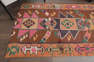 Traditional Hand Knotted Vintage Runner Rug - Thumbnail