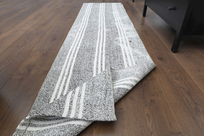 2x8 Gray Turkish Kilim Runner