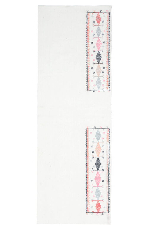 White Flatweave Kilim Runner Rug