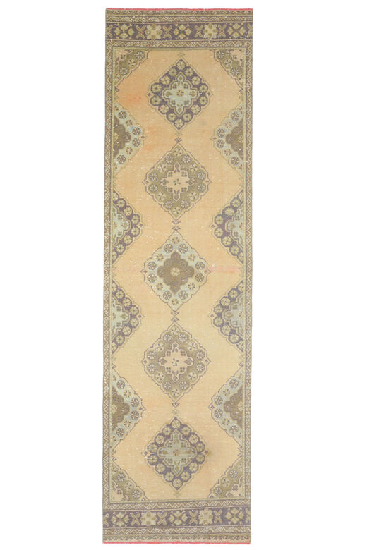 3x12 Faded Neutral Turkish Runner Rug