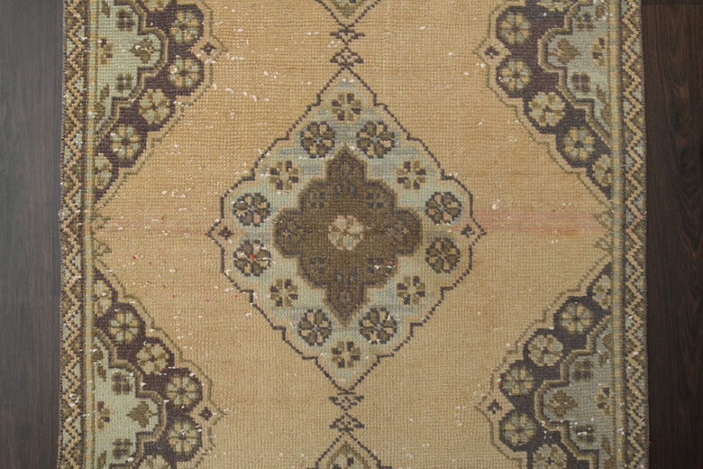 3x12 Faded Neutral Turkish Runner Rug