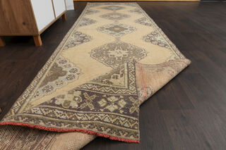 3x12 Faded Neutral Turkish Runner Rug - Thumbnail