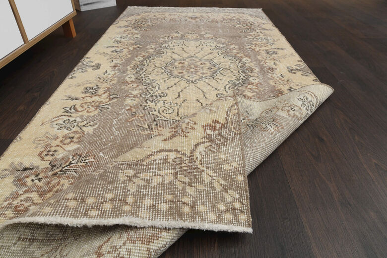 3x7 Handmade Neutral Short Runner Rug