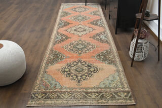 Oriental Wide Handmade Turkish Runner Rug - Thumbnail