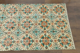 3x9 Floral Turkish Runner Rug - Thumbnail