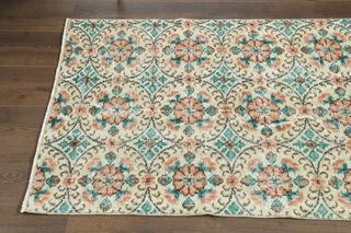 3x9 Floral Turkish Runner Rug - Thumbnail