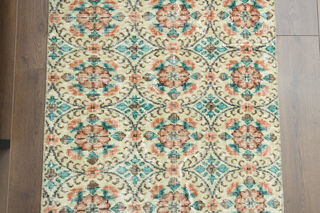 3x9 Floral Turkish Runner Rug - Thumbnail