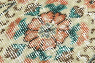 3x9 Floral Turkish Runner Rug - Thumbnail