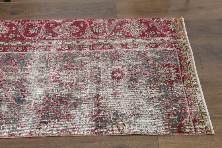 3x10 Floral Wool Turkish Runner Rug