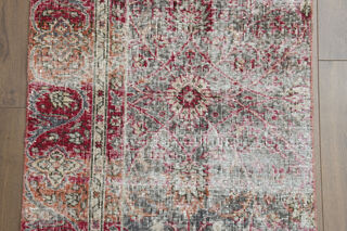 3x10 Floral Wool Turkish Runner Rug - Thumbnail