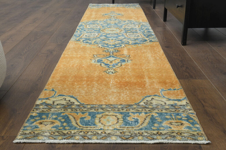 2x10 Oriental Orange Turkish Runner Rug