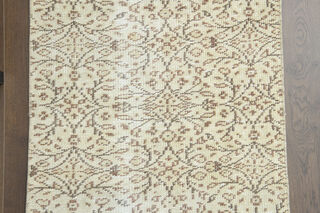 2x7 Beige Floral Turkish Runner Rug - Thumbnail