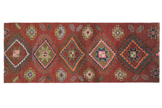 Traditional Wide Vintage Anatolian Runner - Thumbnail