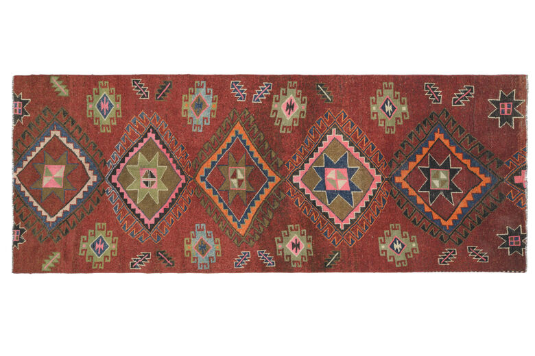 Traditional Wide Vintage Anatolian Runner