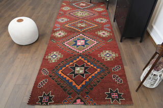 Traditional Wide Vintage Anatolian Runner - Thumbnail