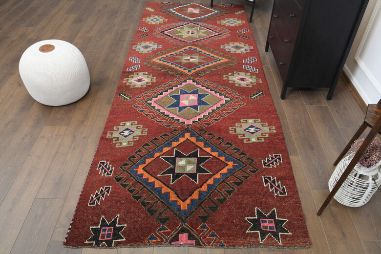 Traditional Wide Vintage Anatolian Runner
