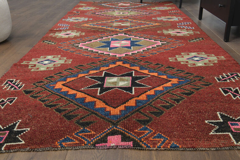 Traditional Wide Vintage Anatolian Runner