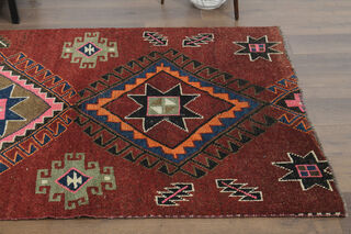 Traditional Wide Vintage Anatolian Runner - Thumbnail