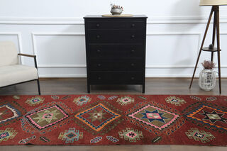 Traditional Wide Vintage Anatolian Runner - Thumbnail