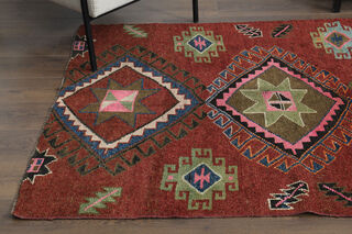 Traditional Wide Vintage Anatolian Runner - Thumbnail