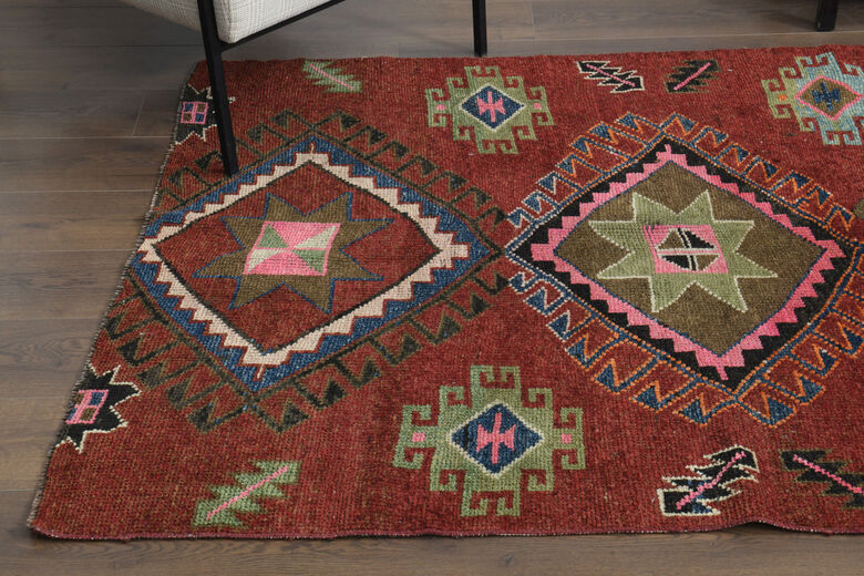 Traditional Wide Vintage Anatolian Runner