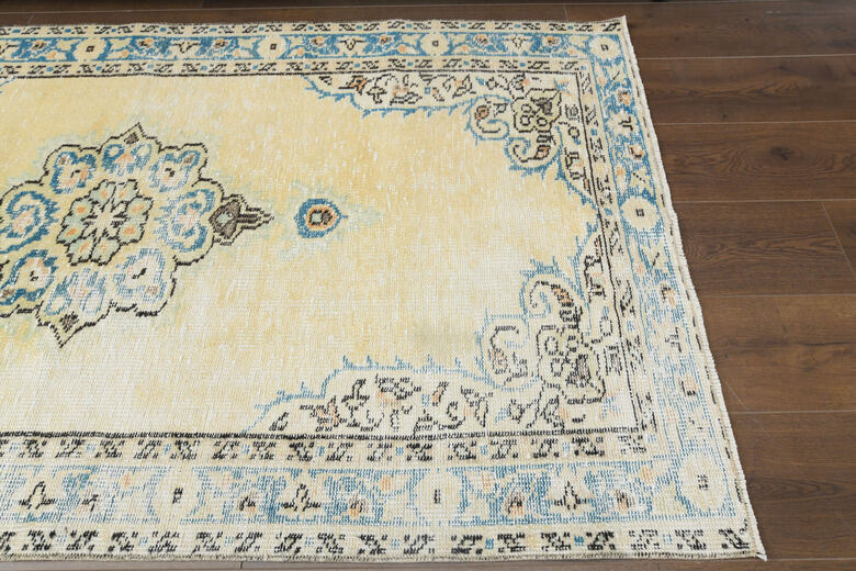 Unique Orange Navy Turkish Rug