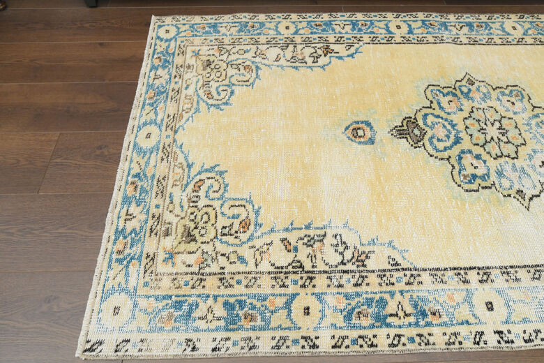 Unique Orange Navy Turkish Rug