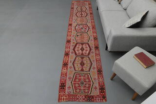 Tribal Turkish Runner Rug - Thumbnail