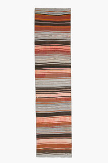 Striped Kilim Runner Rug - Thumbnail