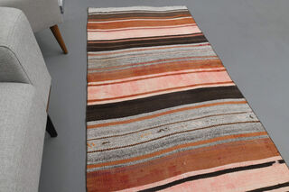 Striped Kilim Runner Rug - Thumbnail