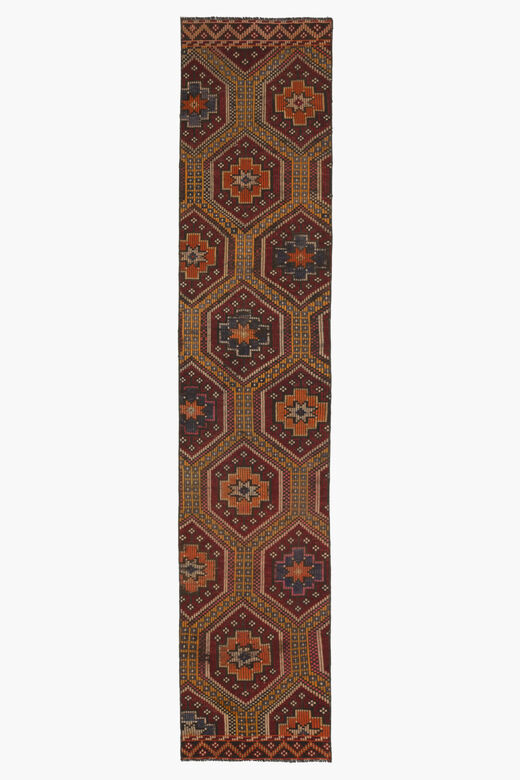 Colorful Turkish Runner Rug