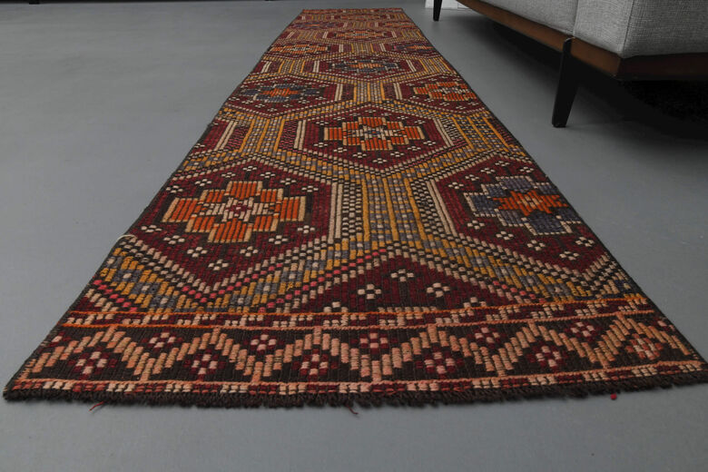 Colorful Turkish Runner Rug