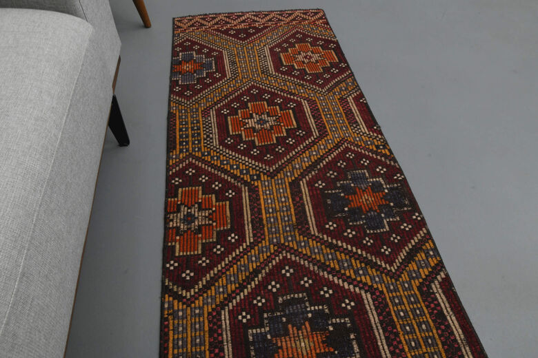 Colorful Turkish Runner Rug