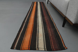 Striped Turkish Kilim Runner - Thumbnail