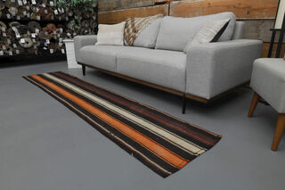 Striped Turkish Kilim Runner - Thumbnail