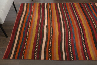 Striped Kilim Runner Rug - Thumbnail