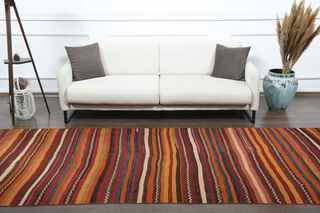 Striped Kilim Runner Rug - Thumbnail