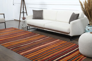 Striped Kilim Runner Rug - Thumbnail