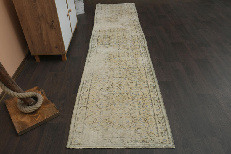 Distressed Oushak Runner Rug