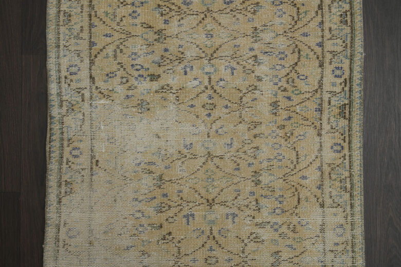 Distressed Oushak Runner Rug