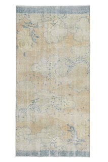 Faded Oushak Runner Rug - Thumbnail