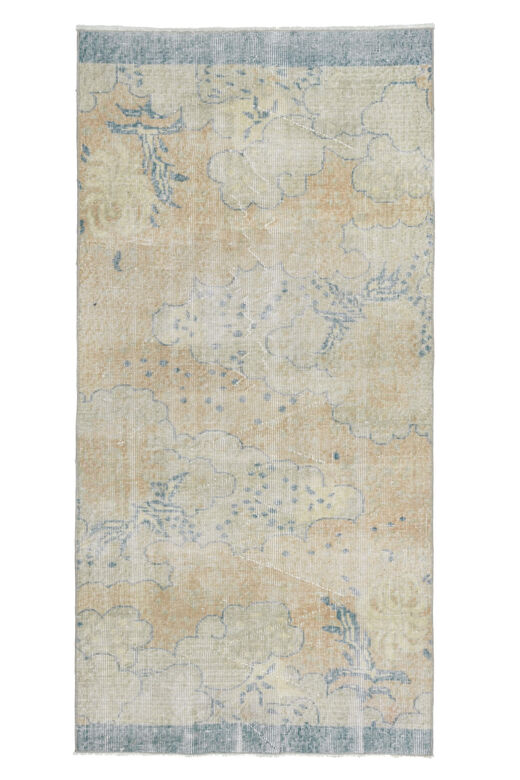 Faded Oushak Runner Rug