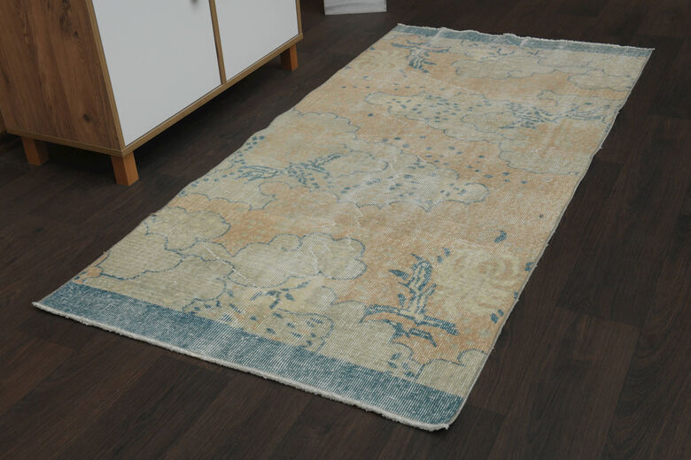 Faded Oushak Runner Rug