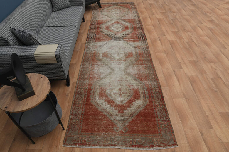 Coral Turkish Anatolian Runner Rug
