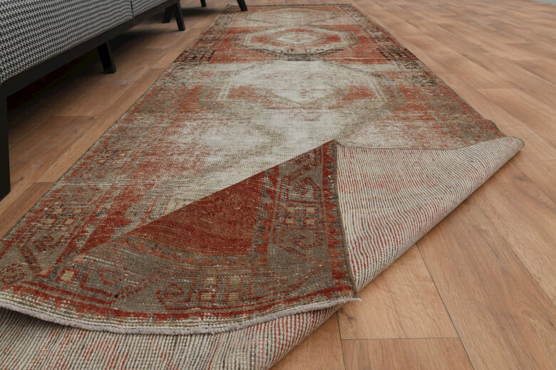 Coral Turkish Anatolian Runner Rug