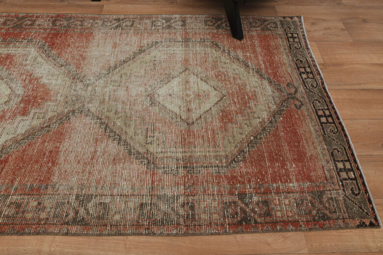 Coral Turkish Anatolian Runner Rug