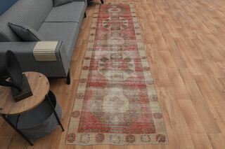 Pink Faded Runner Rug - Thumbnail