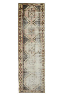 WIde Orange Anatolian Runner Rug - Thumbnail