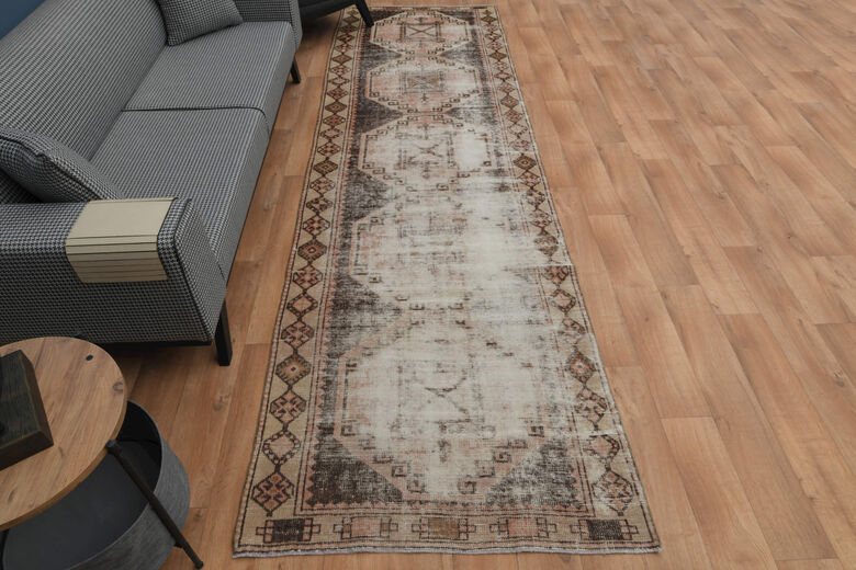 WIde Orange Anatolian Runner Rug