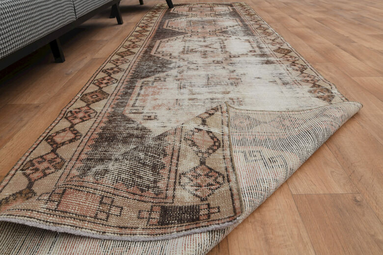 WIde Orange Anatolian Runner Rug
